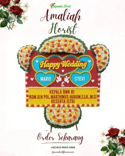 Karangan Papan Bunga Pernikahan di Bedahan